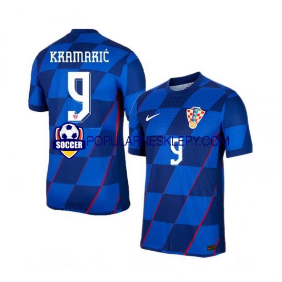 Koszulka Krótka Męska Reprezentacji Chorwacji Drugi strój Andrej Kramaric 9 Euro 2024