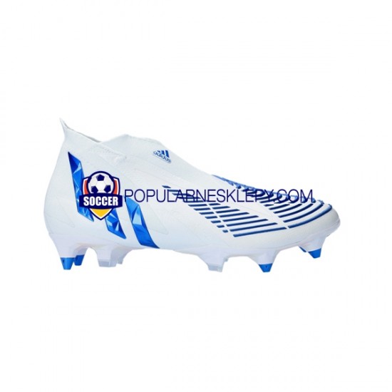 Niebieski Biały Adidas Predator EDGE SG Diamond Edge Buty piłkarskie