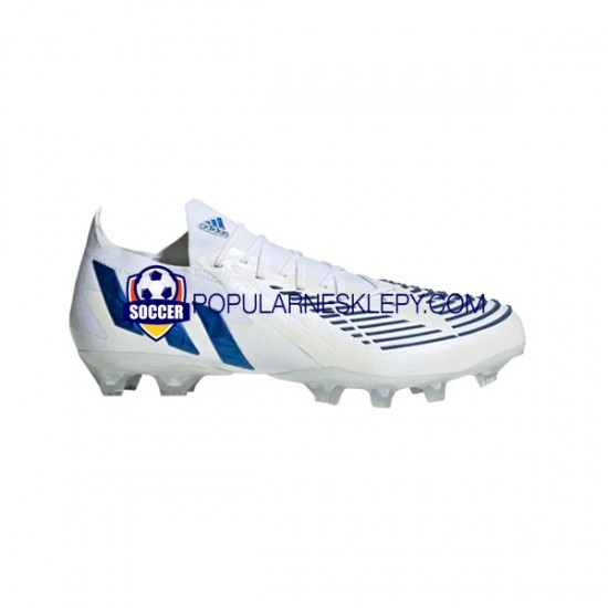 Niebieski Biały Adidas Predator EDGE.1 L AG Diamond Edge Buty piłkarskie