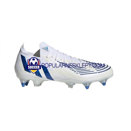 Niebieski Biały Adidas Predator EDGE.1 L SG Diamond Edge Buty piłkarskie