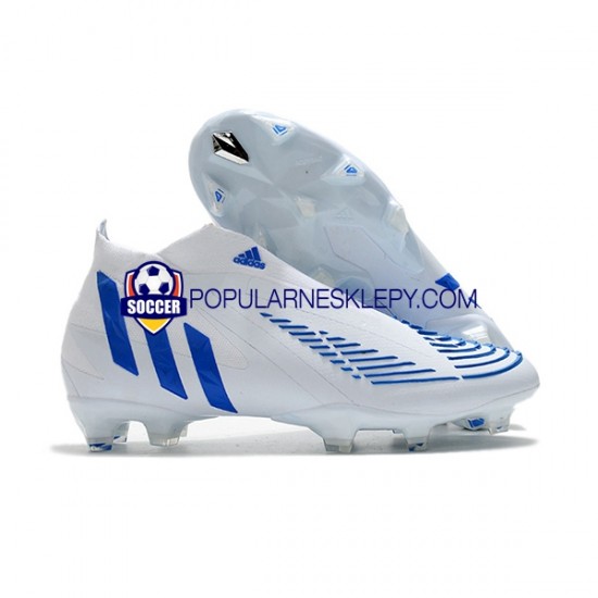 Niebieski Biały Adidas Predator Edge Geometric FG Buty piłkarskie