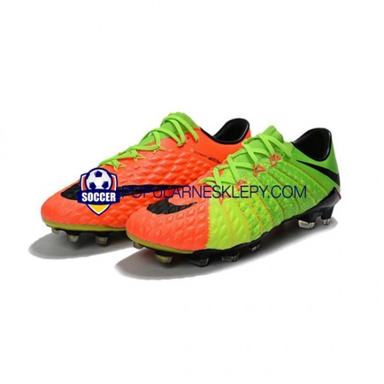 Pomarańczowy Zielony Nike HyperVenom Phantom III Elite FG Buty piłkarskie