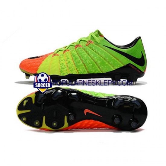 Pomarańczowy Zielony Nike HyperVenom Phantom III Elite FG Buty piłkarskie