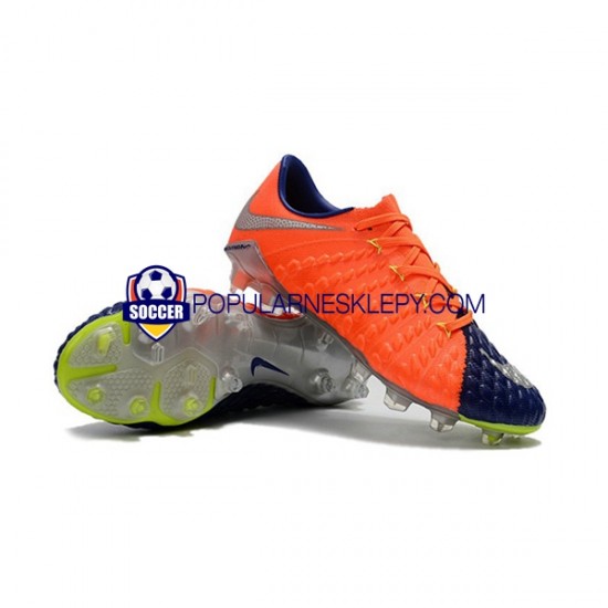 Pomarańczowy Niebieski Nike HyperVenom Phantom III Elite FG Buty piłkarskie