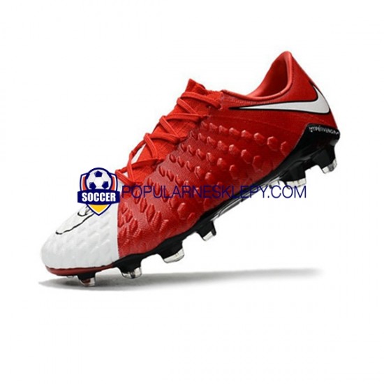 Czerwony Biały Nike HyperVenom Phantom III Elite FG Buty piłkarskie