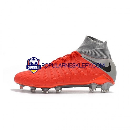 Czerwony Szary Nike Hypervenom Phantom 3 Elite DF FG Buty piłkarskie