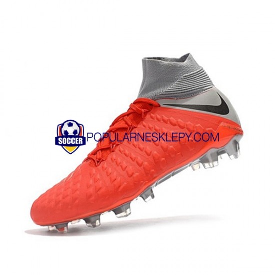 Czerwony Szary Nike Hypervenom Phantom 3 Elite DF FG Buty piłkarskie