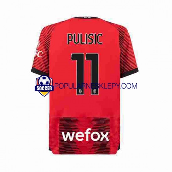 Koszulka Krótka Męska AC Milan Pierwszy strój Christian Pulisic 11 2023-2024