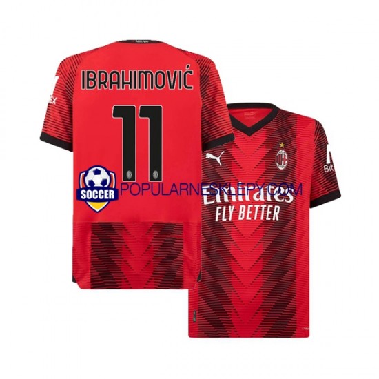 Koszulka Krótka Męska AC Milan Pierwszy strój Ibrahimovic 11 2023-2024