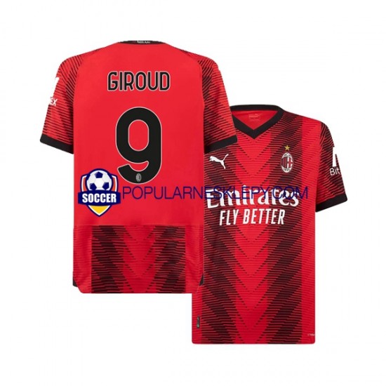 Koszulka Krótka Męska AC Milan Pierwszy strój Olivier Giroud 9 2023-2024