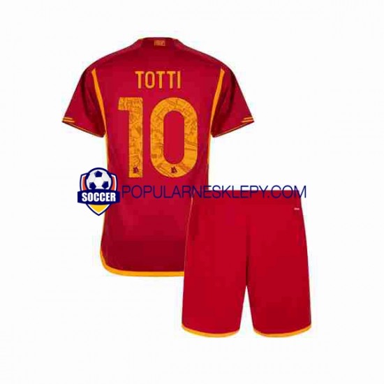 Koszulka Krótka dla Dzieci AS Roma Pierwszy strój Totti 10 2023-2024