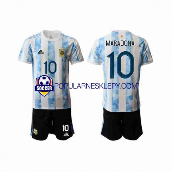 Koszulka Krótka dla Dzieci Reprezentacji Argentyny Pierwszy strój Maradona 10 2020-2021