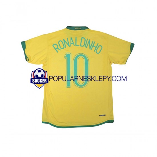 Koszulka Krótka Męska Reprezentacji Brazylii Pierwszy strój RONALDINHO 10 Retro 2006