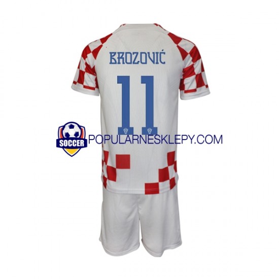 Koszulka Krótka dla Dzieci Reprezentacji Chorwacji Pierwszy strój Brozovic 11 World Cup 2022