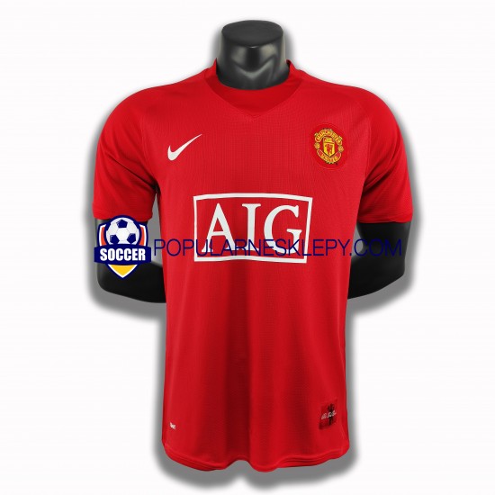 Koszulka Krótka Męska Manchester United Pierwszy strój Retro 2007-2008