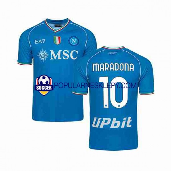 Koszulka Krótka Męska Napoli Pierwszy strój Maradona 10 2023-2024