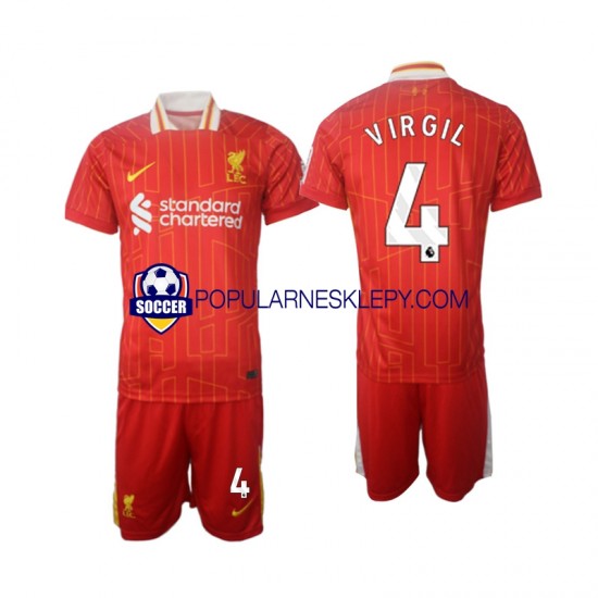 Koszulka Krótka dla Dzieci Liverpool Pierwszy strój Virgil 4 2024-2025